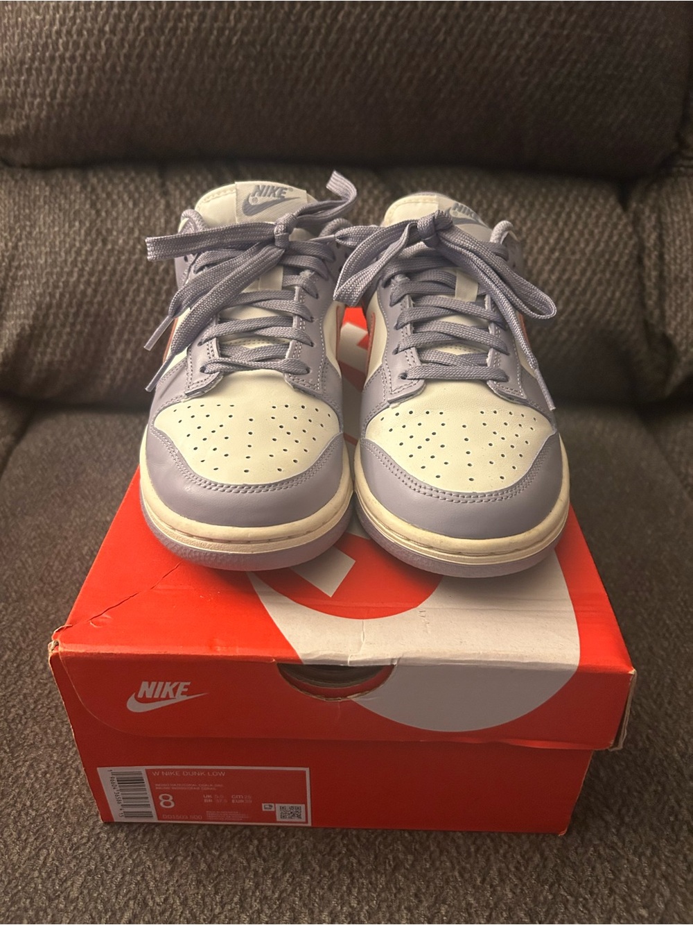 Nike Kids Lavender and White Low-Top Sneakers